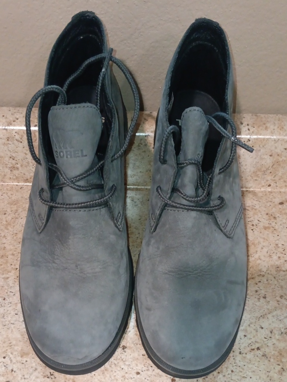 Sorel Men’s Gray Chukka Waterproof Boots - Slate Gray Leather Lace-Up